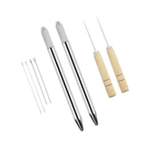 Maxbell Durable Doll Hair Rooting Tool with Aluminum Handle Holders Supplies Awls Style C
