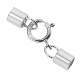 Maxbell Platinum 925 Sterling Silver Cylinder Tube Cord Clasp Ends DIY Craft 3mm
