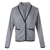 Maxbell Lady Suit Women Short Jacket Cardigan Slim Coat Work Outwear 2XL Dark Grey