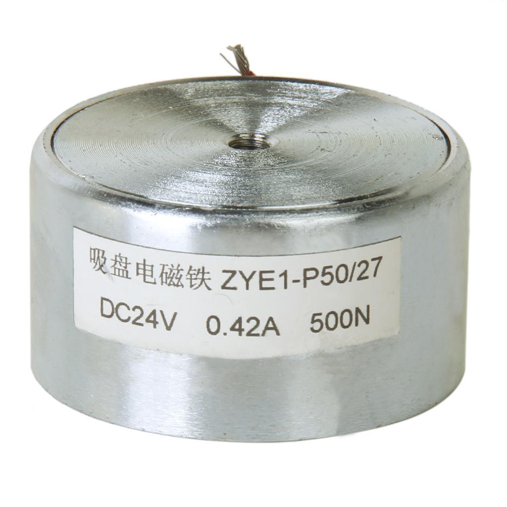 Maxbell 24V 500N/50Kg Electric Lifting Magnet Solenoid Electromagnet Lift Holding 50mm