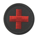Maxbell Red Cross Patch Nurse Durable Fastener for Mountaineering Fishing Hunting Black