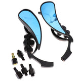 Maxbell 8mm/10mm Flame Skull Motorbike Rear View Mirror for Harley for Honda  Black