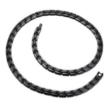 Maxbell Unisex Stainless Steel Magnetic Therapy Necklace for Pain Relief Black