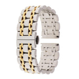 Maxbell Stainless Steel Watch Band Butterfly Folding Clasp 24mm Silver Gold