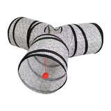 Maxbell Pet Cat Tunnel Tube Hanging Toy Ball Funny Toys Training for pets Gray