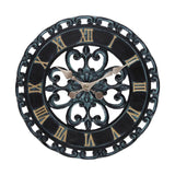 Maxbell Round Watch Clock Roman Numerals Decorative for Yard Outdoor Use Office