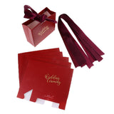 Max 6 Pieces Wedding Candy Bags Paper Ribbon Gift Boxes Holder Wine Red S