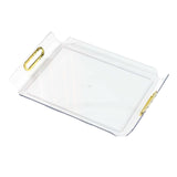 Maxbell Vanity Tray Cosmetic Storage Tray Makeup Organizer for Desktop Bedroom Decor clear white