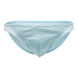 Maxbell Sexy Men's Shiny Imitation Leather Pouch Mini Briefs Underwear L Sky blue