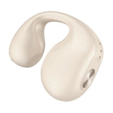 Maxbell 1 Piece Ear Clip Wireless Headset Portable HiFi Sound for Driving Business Beige