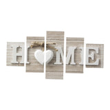 Maxbell 5Pcs Concise Wall Painting Home Letter Printed Photo Wedding Decor Size B