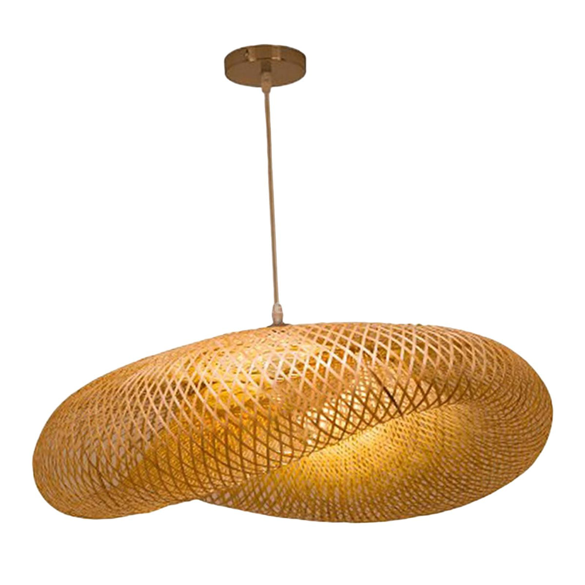 Maxbell Maxbell Bamboo Pendant Light Lantern Hand Woven for Corridor Dining Room Kitchen 100cmx55cmx30cm