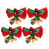 Maxbell 4x Xmas Tree Hanging Decoration Crafts Christmas Bow Bell Holiday Home Solid Colour Green