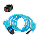 Maxbell Secure Bicycle Lock Cable 3 Feet Rustproof Coiled for Road Bike Fence Blue