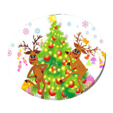 Max Xmas Theme Waterproof Tablecloth for Round Table 1.2m Dia Catoon Deer