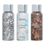 Maxbell 3 Pieces glitter Chunky Cosmetic Decor Makeup for Party Lips