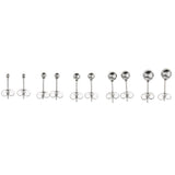 Maxbell 5 Pairs Assorted Ball 2mm-6mm Disc Ball Stainless Steel Earring Studs Silver