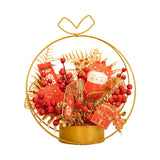Maxbell Simulation Chinese Flower Iron Basket New Year Ornament Accessory Lifelike