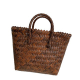 Maxbell Women Straw Handbag Travel Summer Tote Bohemian Hand Woven Bag for Beach without Pendant