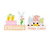 Maxbell 2 Pieces Easter Egg Bunny Decoration Lovely Spring Centerpiece Signs Desktop