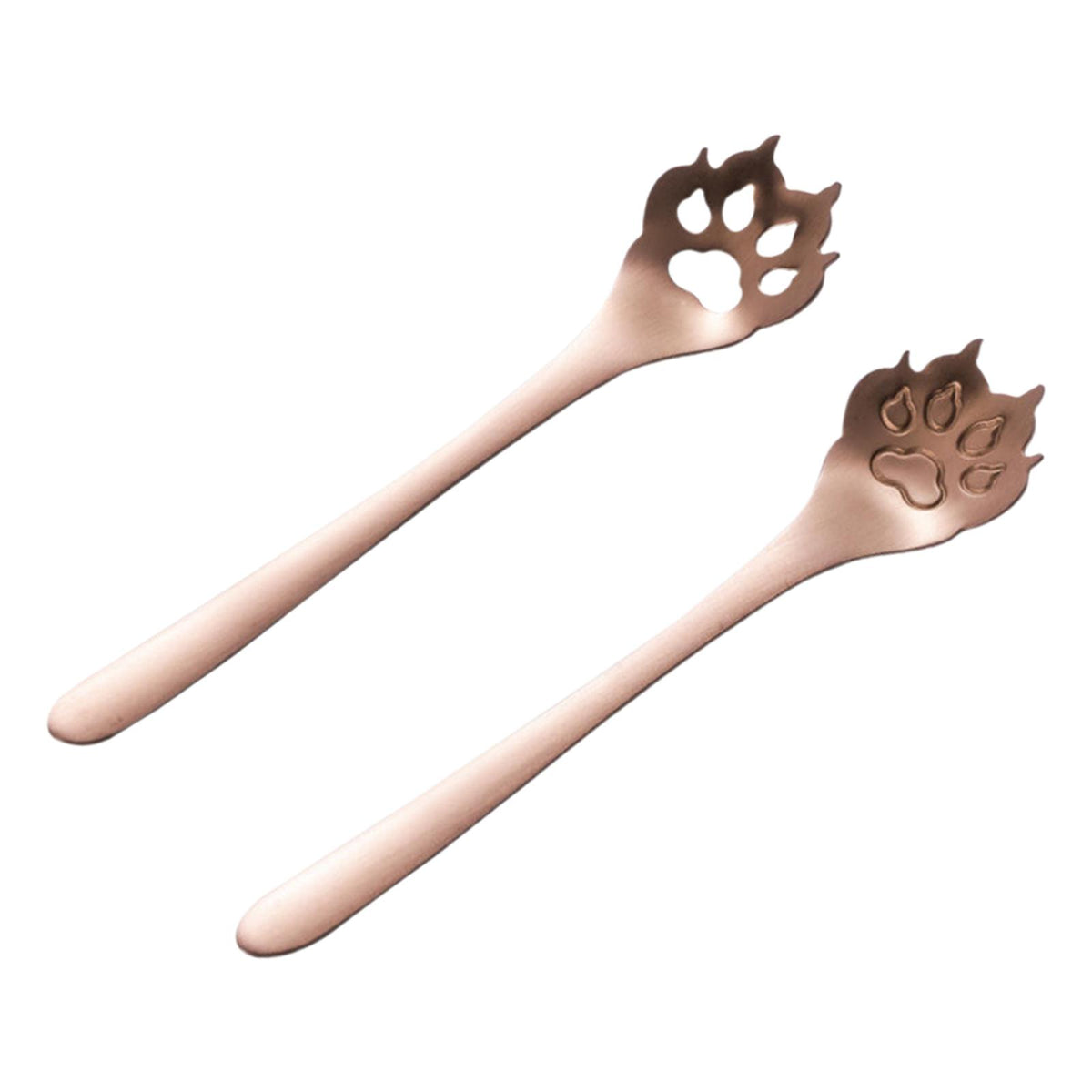 Maxbell 2Pcs Household Coffee Spoons Stirring Spoon Ice Cream Spoon for Dessert Rose Golden