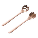 Maxbell 2Pcs Household Coffee Spoons Stirring Spoon Ice Cream Spoon for Dessert Rose Golden