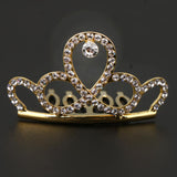 Max Mini Rhinestone Drop Crown Tiara Wedding Banquet Hair Jewelry Gold