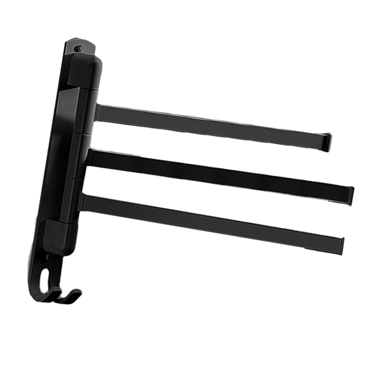 Maxbell Towel Holder No Punch Organizer Storage Towel Bar for Cabinet Hotel Office 3 Rods Black