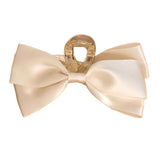 Maxbell Elegant Bowknot Hair Claw Clip Cloth Decorative for Thin Hair or Thick Hair White