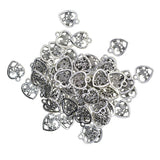 Maxbell 50pcs Filigree Heart DIY Charm Jewelry Pendant Beads Craft