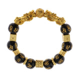 Max Golden Pi Xiu Bracelet Six-word Mantra Bead Good Luck Jewelry Men Women 12mm