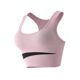 Maxbell Women Sports Bra Tops Vest Shockproof Breathable for Gym Workout Pink