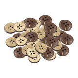 Maxbell 100x Coconut Shell Buttons Decor Handmade for Clothes Scrapbook 4 Holes 20MM