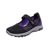 Maxbell Women Elderly Mesh Sneakers Nonslip Everyday Shoes Flats Breathable Sneakers 39 Black