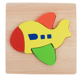 Maxbell Cartoon Cognitive Wooden Jigsaw Puzzles Kids Baby Educational Toy Airplane
