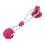 Max Durable Non-toxic  Pet Rubber Toy Bite Resistant Teeth Cleaning Toy Rose Red