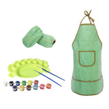 Maxbell Kid Craft Apron Oversleeve Palette Paints Brush Kits for Oil Painting Toy #C