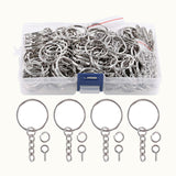 Maxbell 150Pcs Keychain with Chain Set Screw Eye Pins Findings Accessories Metal