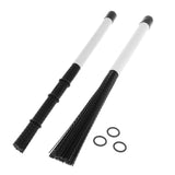 Maxbell Retractable Drum Brush Professional Nylon for Jazz Band Drummers White