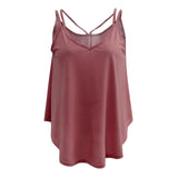 Maxbell Women Ladies Solid Sleeveless Strappy Swing Camisole Vest Tank Top M Red