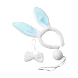 Maxbell Women's Bunny Costume Ear Headband Headwear Bow Tie for Cosplay Easter Girls blue