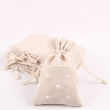 Maxbell 6pcs Cotton Linen Jewelry Pouch Drawstring Gift Bag Wedding Gift Favor