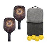 Maxbell Pickleball Paddles Set of 2 Indoor Outdoor Pickleballs Balls for Adults Kids Ball Pattern
