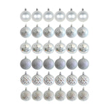 Maxbell 36x Christmas Balls Ornaments Hanging Pendants Decorative Bauble for Wreath Argent White