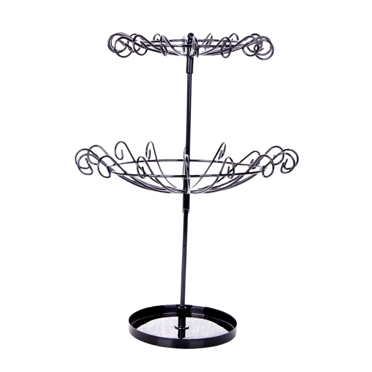 Maxbell Maxbell 2 Tier Rotating Jewelry Stand Organizer Necklace for Bracelets Rings Black