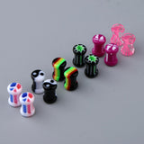 Maxbell 6 Pairs Colorful Acrylic Screw Fit Ear Tunnel Plugs Stretcher Expander 5mm