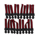 Max 20 Pieces Metal Zipper Puller with Webbing Cord for Clothing Black Red Twill