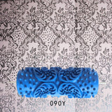 Max 5" Embossed Pattern Painting Roller Brush Tool for Wall DIY Decor Blue  9#