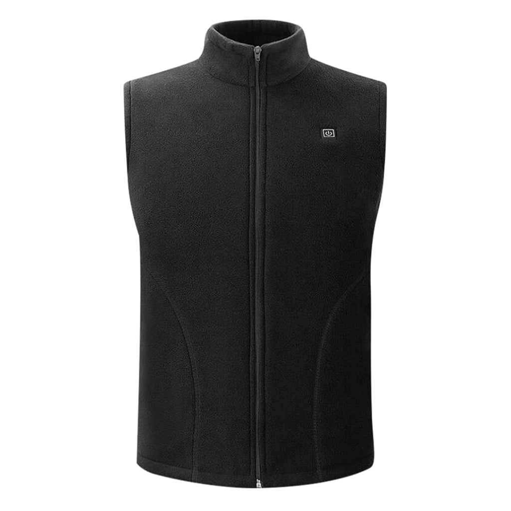 Maxbell USB Heated Vest Fleece Lightweight Charging Heating Vest Black L