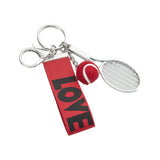 Maxbell Tennis Racket Keychain Keyring Sports for Sports Clubs Team Novelty Gifts Red